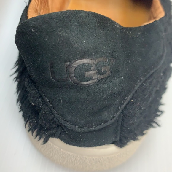 UGG Ricci Slip-on Black Fuzzy Trainers, 8 1/2 - Picture 7 of 11